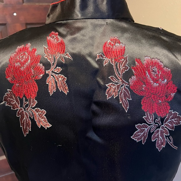 Original Chinese silk dress.  Tag says XL but runs VERY small. - Picture 7 of 16